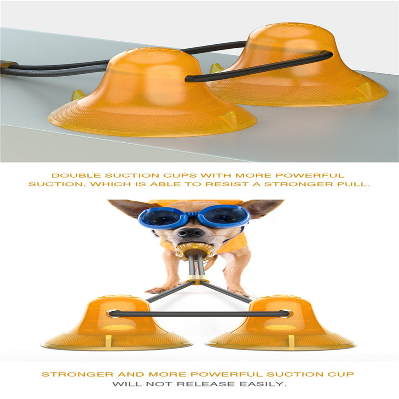 KFX-3610301 Multi-Kinetic Dog Rubber Toy with Suction Cup and Double Layer Teeth Cleaning Design