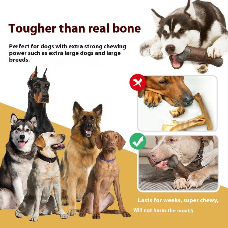 KFX-3613885 Dog Toy with Sound Tip Ball, Bite-Resistant Molar Rod Branches, Plastic Material, Wood Color