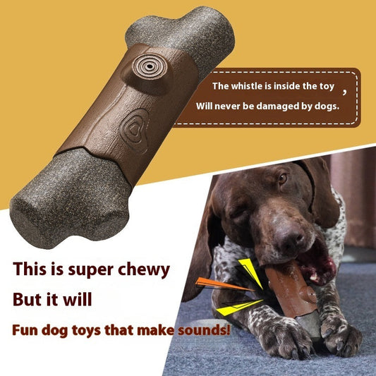KFX-3613885 Dog Toy with Sound Tip Ball, Bite-Resistant Molar Rod Branches, Plastic Material, Wood Color