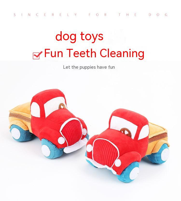 KFX-3614909 Plush Interactive Car Toy for Dogs with Sound and Tooth Grinding Features
