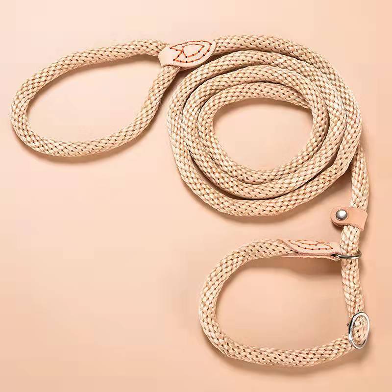 KFX-3615037 Hemp Rope Training Dog Leash with Wear-Resistant Design