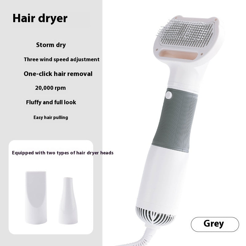 KFX-3616701 3-in-1 Pet Hair Blower and Comb - 600W, Durable ABS, 2-Meter Cord, Ideal for Dogs