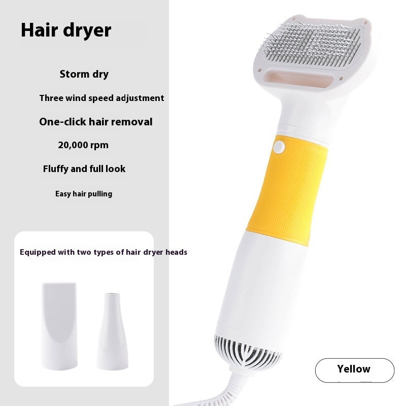 KFX-3616701 3-in-1 Pet Hair Blower and Comb - 600W, Durable ABS, 2-Meter Cord, Ideal for Dogs