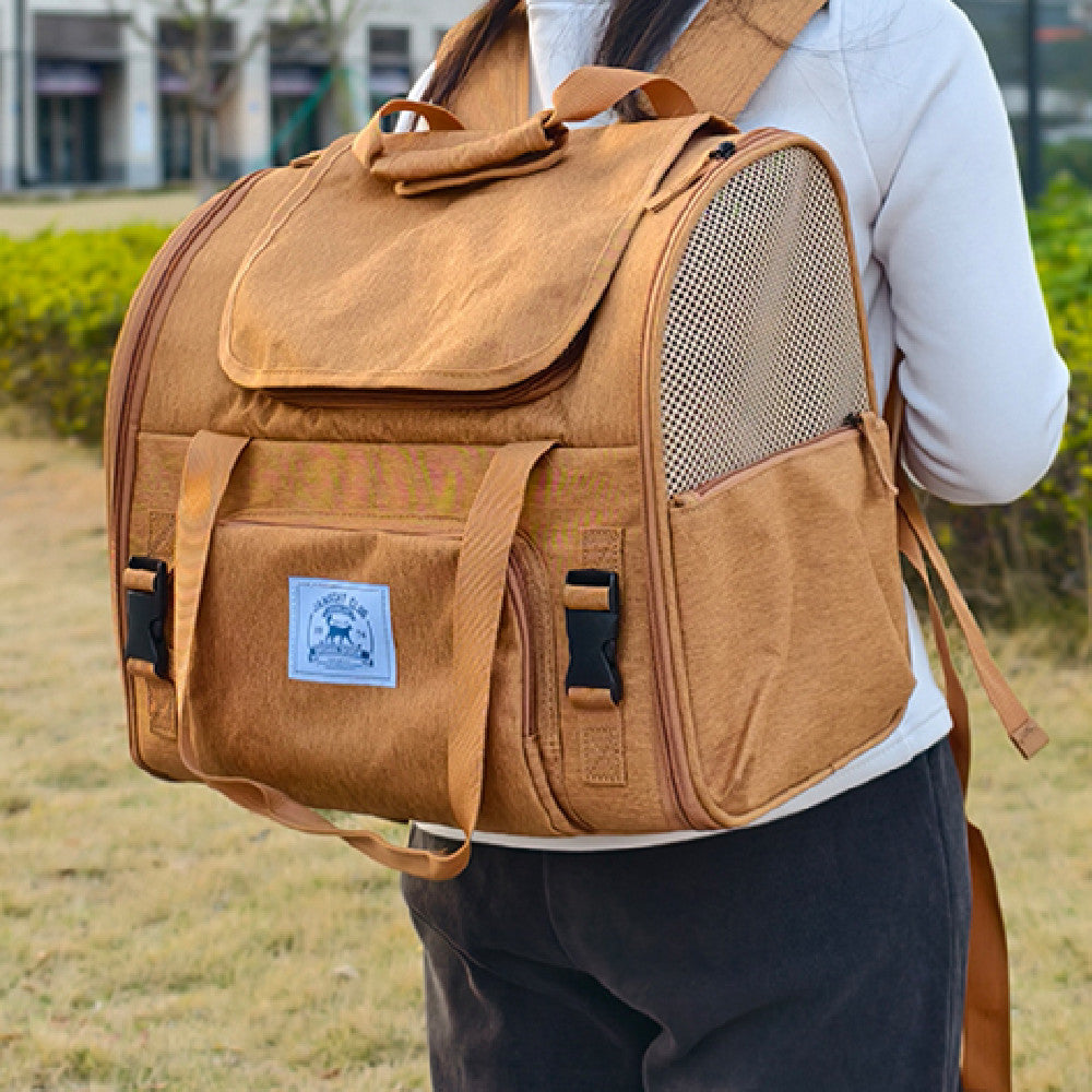 KFX-3617469 Portable Expandable Cat and Small Dog Shoulder Bag with Thermal Pad, Lightweight Outdoor Tent Design