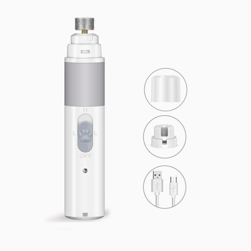 KFX-3624765 USB Rechargeable Pet Nail Clippers with LED Light and Adjustable Grinding Settings