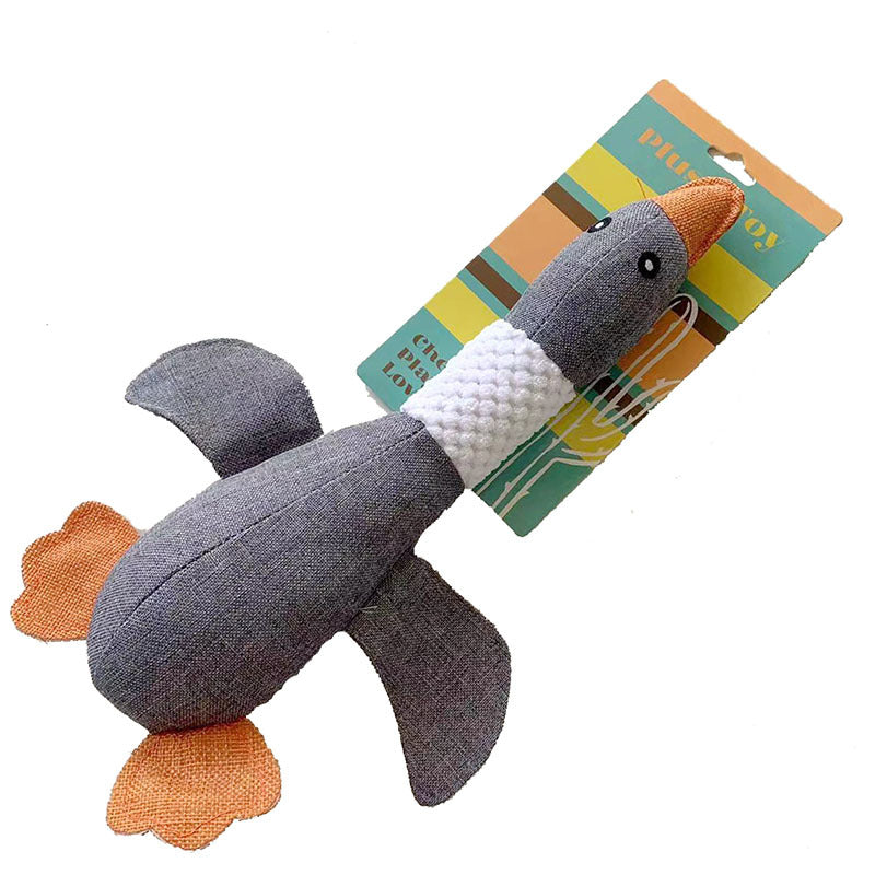 KFX-3628221 Durable Squeaky Plush Dog Toy for Large Dogs - Stuffed Duck Chew Toy for Puppies and Medium Breeds