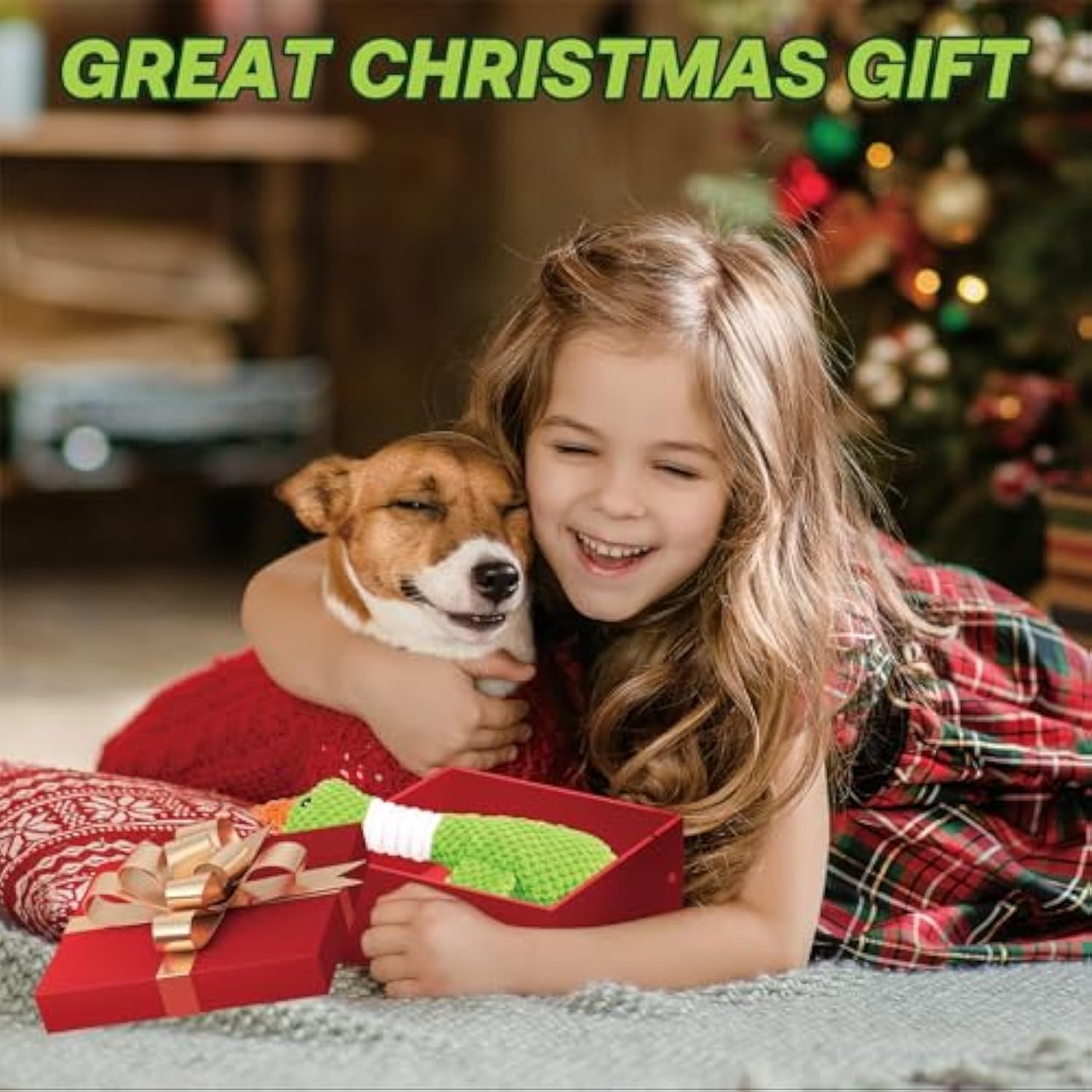 KFX-3628221 Durable Squeaky Plush Dog Toy for Large Dogs - Stuffed Duck Chew Toy for Puppies and Medium Breeds