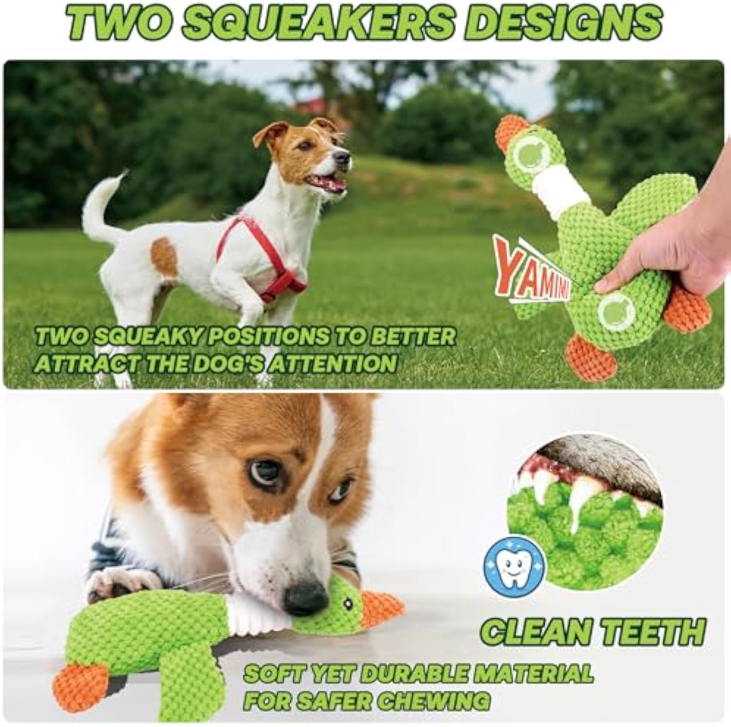 KFX-3628221 Durable Squeaky Plush Dog Toy for Large Dogs - Stuffed Duck Chew Toy for Puppies and Medium Breeds