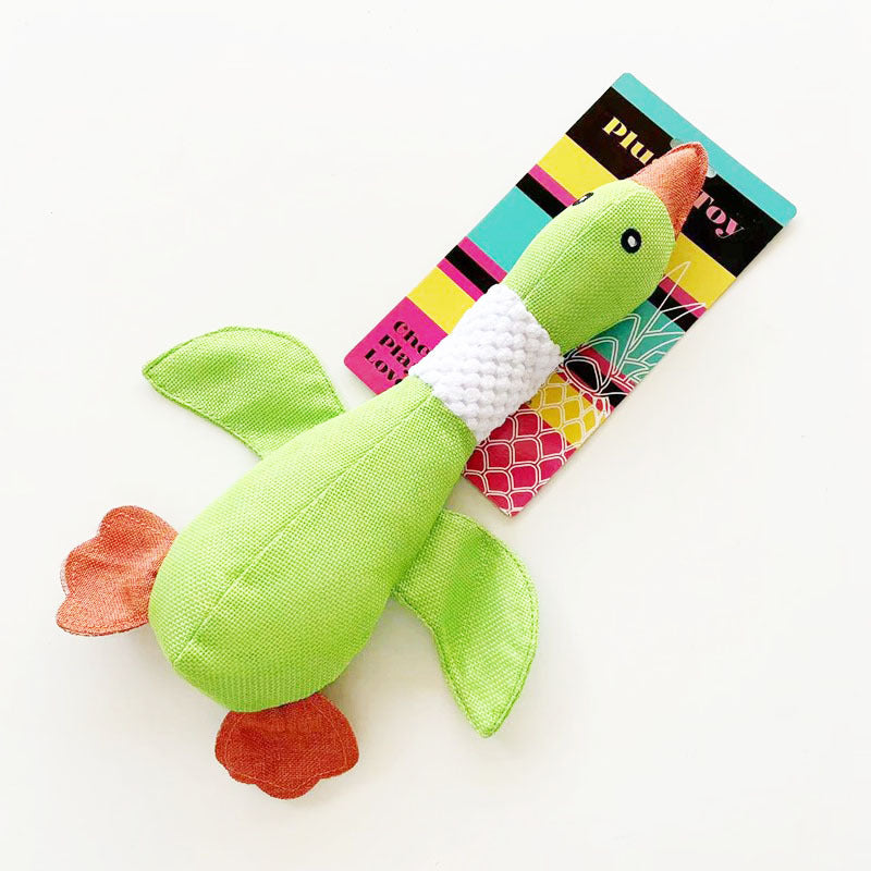 KFX-3628221 Durable Squeaky Plush Dog Toy for Large Dogs - Stuffed Duck Chew Toy for Puppies and Medium Breeds