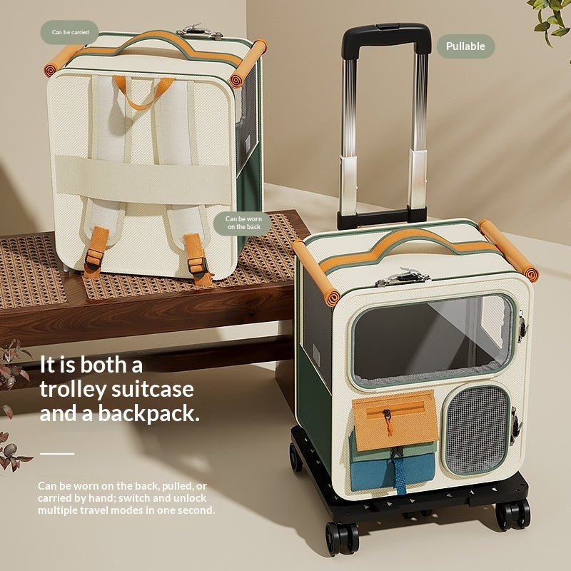 KFX-3628989 Large-Capacity Cat Carrier Backpack - Multi-Functional Rolling Design, Foldable, Lightweight Options Available
