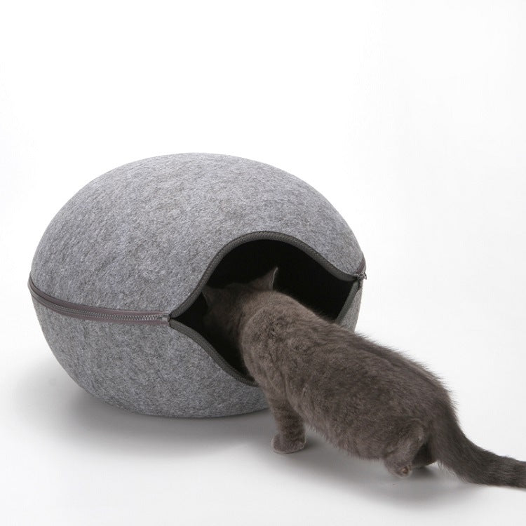 KFX-3630781 Egg-Shaped Warm Pet Bed with Detachable Cushion for Dogs, Cats, and Small Animals