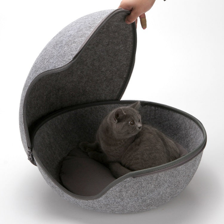 KFX-3630781 Egg-Shaped Warm Pet Bed with Detachable Cushion for Dogs, Cats, and Small Animals