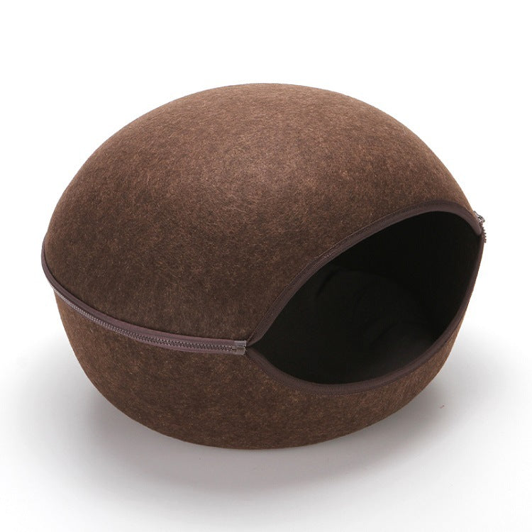 KFX-3630781 Egg-Shaped Warm Pet Bed with Detachable Cushion for Dogs, Cats, and Small Animals