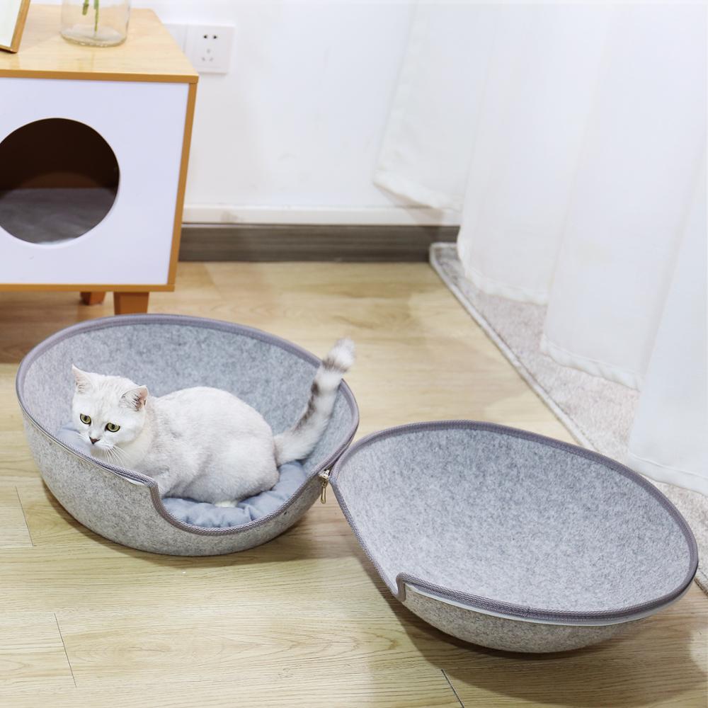KFX-3630781 Egg-Shaped Warm Pet Bed with Detachable Cushion for Dogs, Cats, and Small Animals