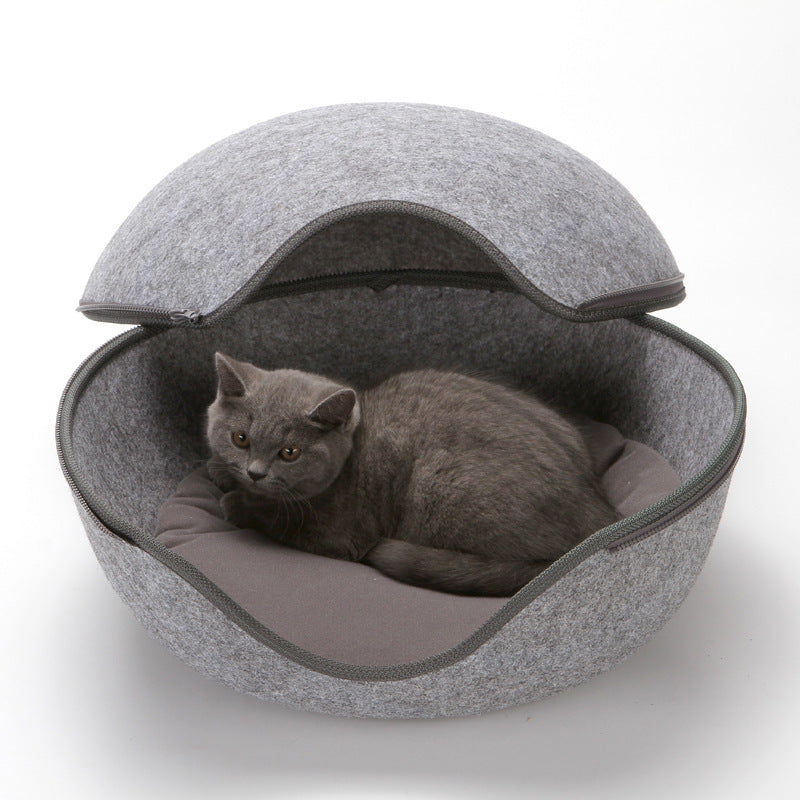 KFX-3630781 Egg-Shaped Warm Pet Bed with Detachable Cushion for Dogs, Cats, and Small Animals