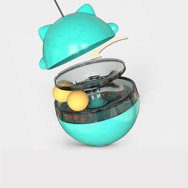 KFX-3633341 Interactive Pet Tumbler Toy for Cats - Slow Food Leaking Ball, Durable Educational Game in Multiple Colors