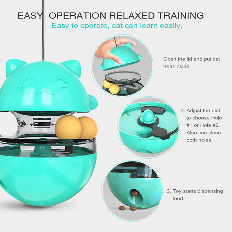 KFX-3633341 Interactive Pet Tumbler Toy for Cats - Slow Food Leaking Ball, Durable Educational Game in Multiple Colors