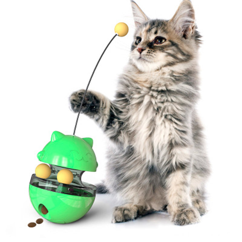 KFX-3633341 Interactive Pet Tumbler Toy for Cats - Slow Food Leaking Ball, Durable Educational Game in Multiple Colors