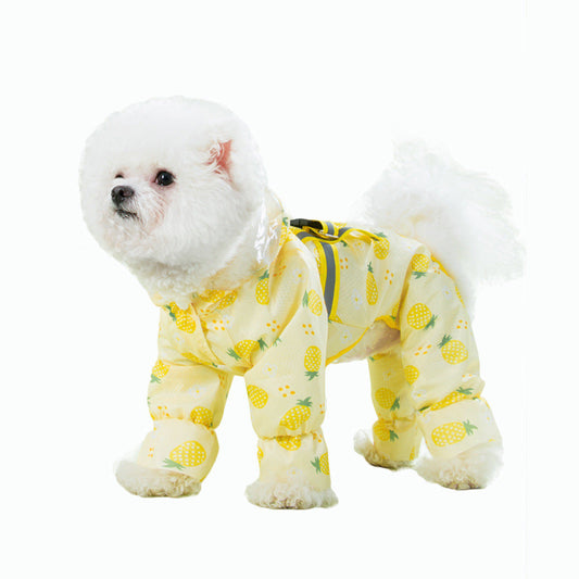 KFX-3634877 Waterproof Fruit Printed Raincoat for Dogs in Various Colors and Sizes