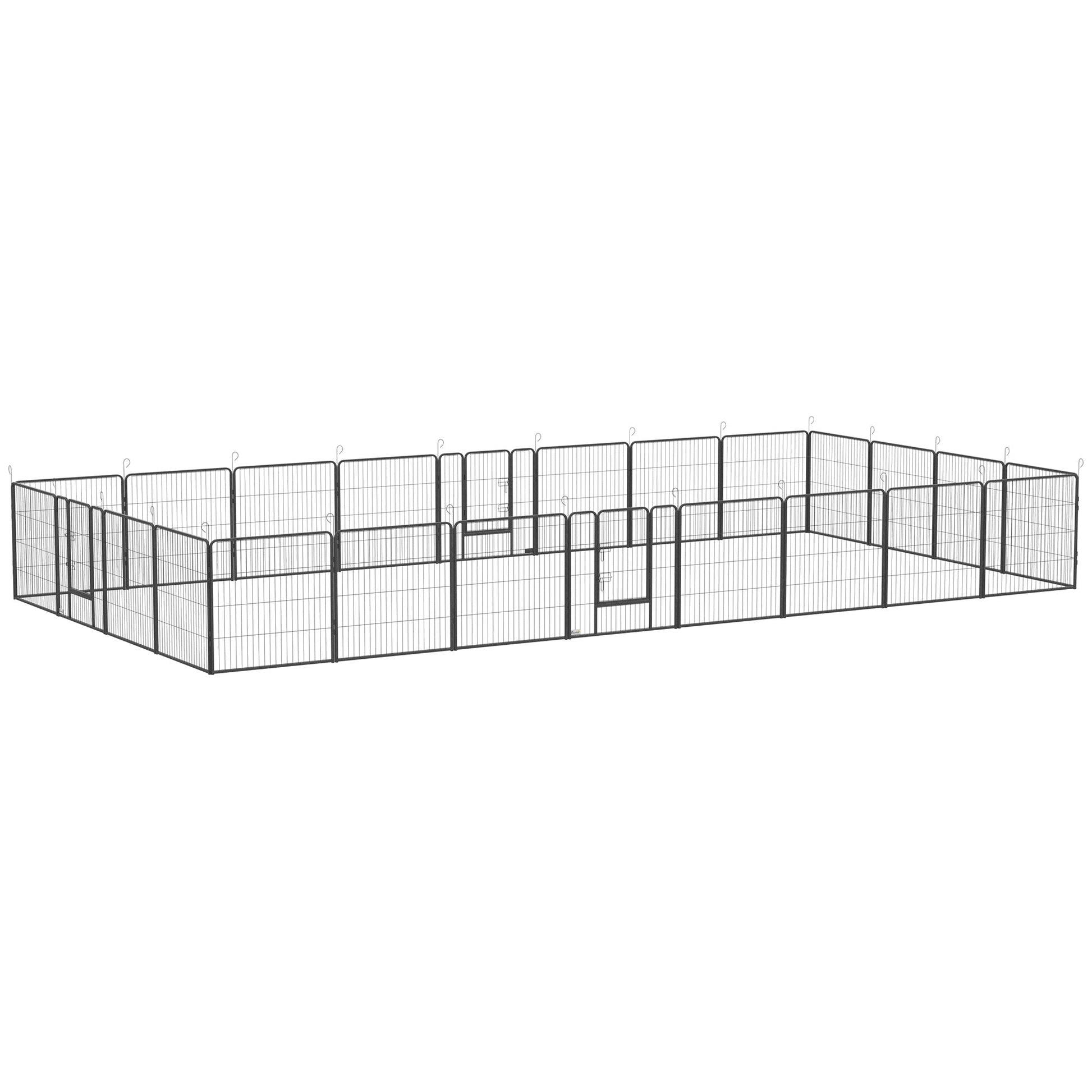 KFX-3636157 24-Panel Portable Dog Playpen with Lockable Doors, Suitable for Small and Medium Dogs