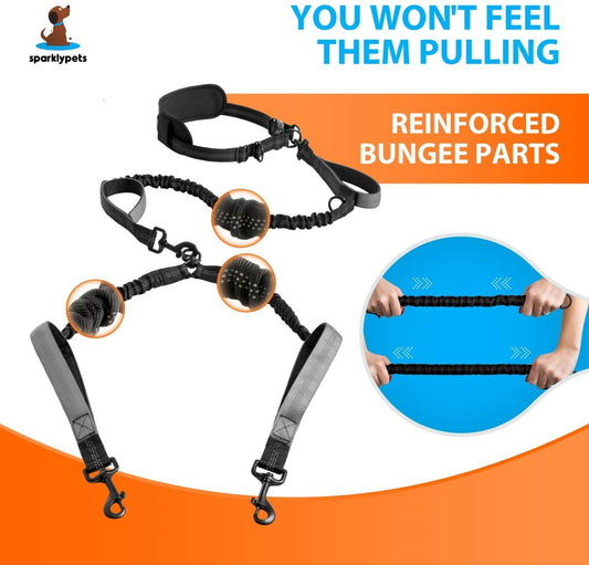 KFX-3636285 Durable Nylon Pet Running Leash with Hand Holding Rope - Multiple Color Options