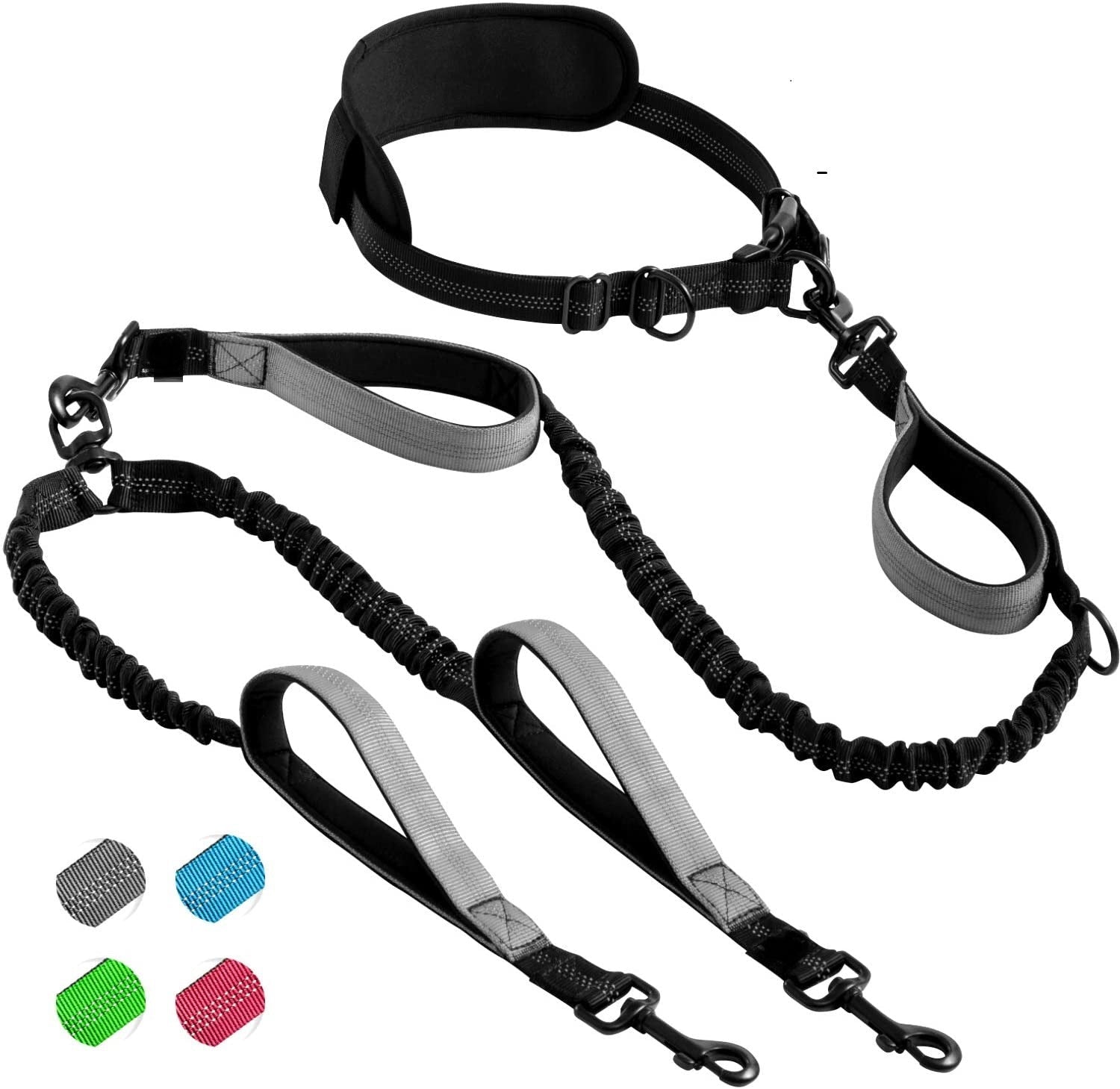 KFX-3636285 Durable Nylon Pet Running Leash with Hand Holding Rope - Multiple Color Options
