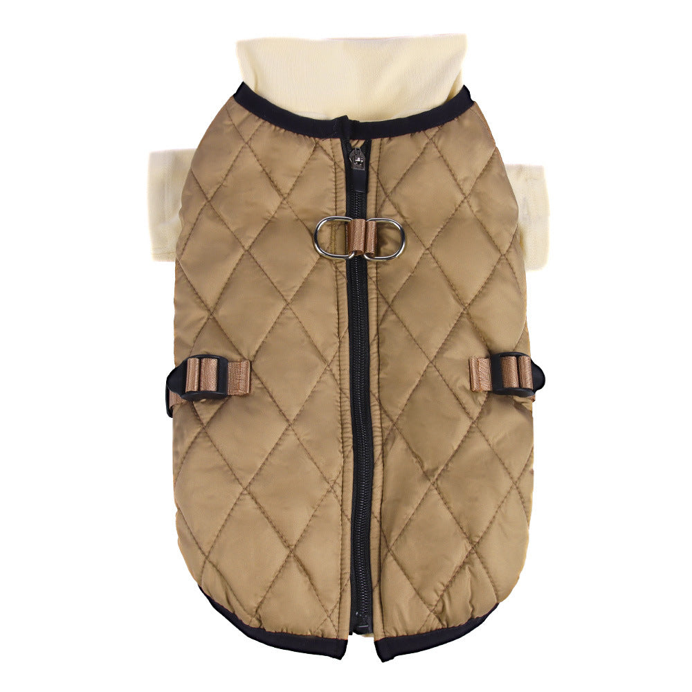KFX-3638077 Winter Warm Two-Piece Dog Suit in Brown, Army Green, and Wine Red - Sizes S to 3XL