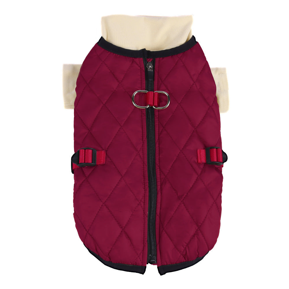 KFX-3638077 Winter Warm Two-Piece Dog Suit in Brown, Army Green, and Wine Red - Sizes S to 3XL