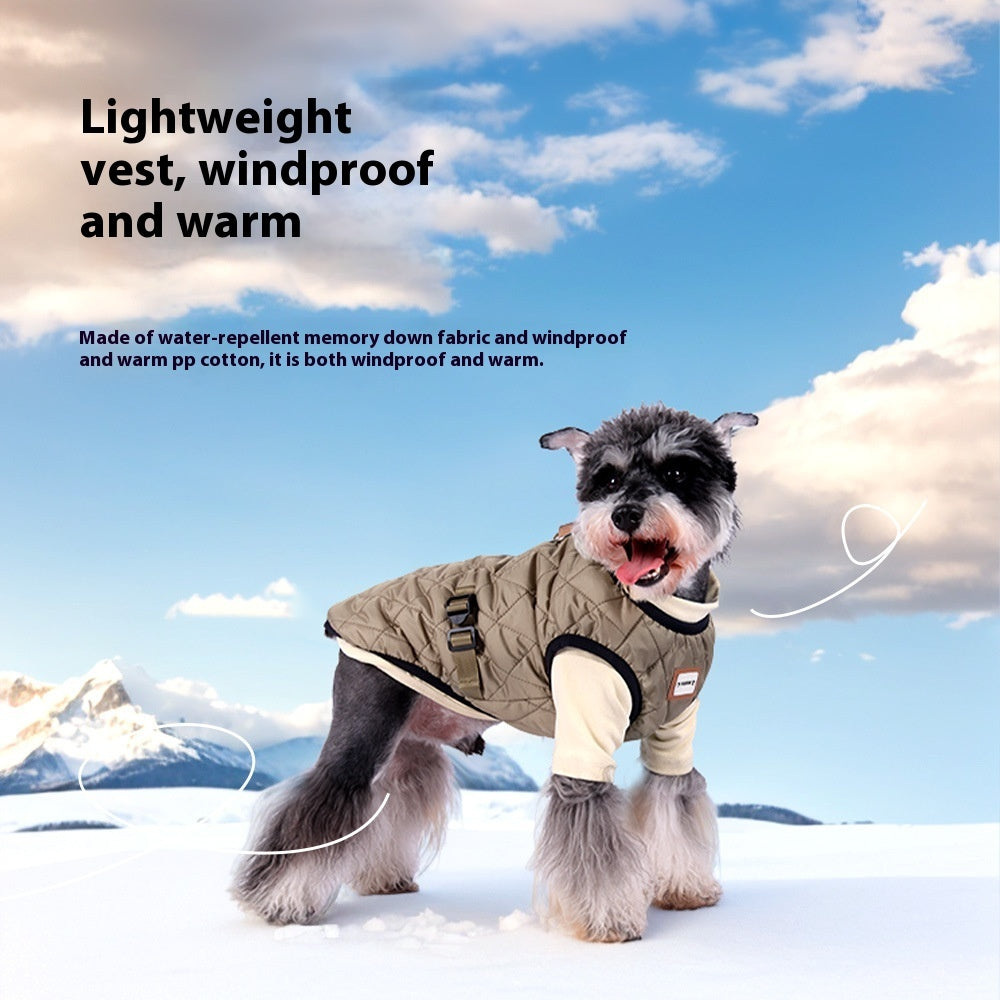 KFX-3638077 Winter Warm Two-Piece Dog Suit in Brown, Army Green, and Wine Red - Sizes S to 3XL