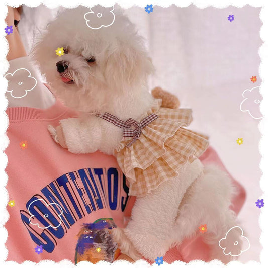KFX-3638845 Cozy Cartoon Coffee Bear Dog Outfit in Coral Fleece for All Sizes
