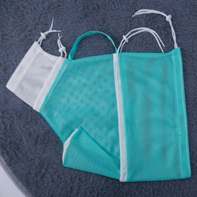 KFX-3640125 Pet Bathing Bag for Cats - Simple Mesh Design in Pink, Gray, and Green