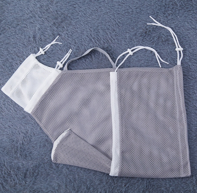 KFX-3640125 Pet Bathing Bag for Cats - Simple Mesh Design in Pink, Gray, and Green