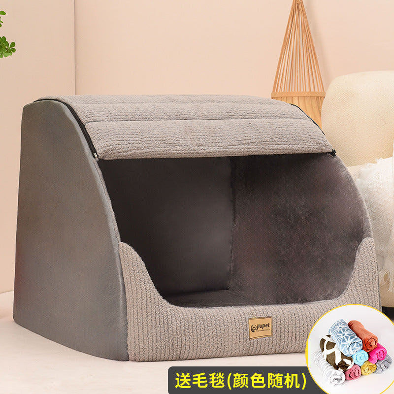 KFX-3641917 Removable Washable Pet Bed for Medium to Large Dogs in Classic Gray