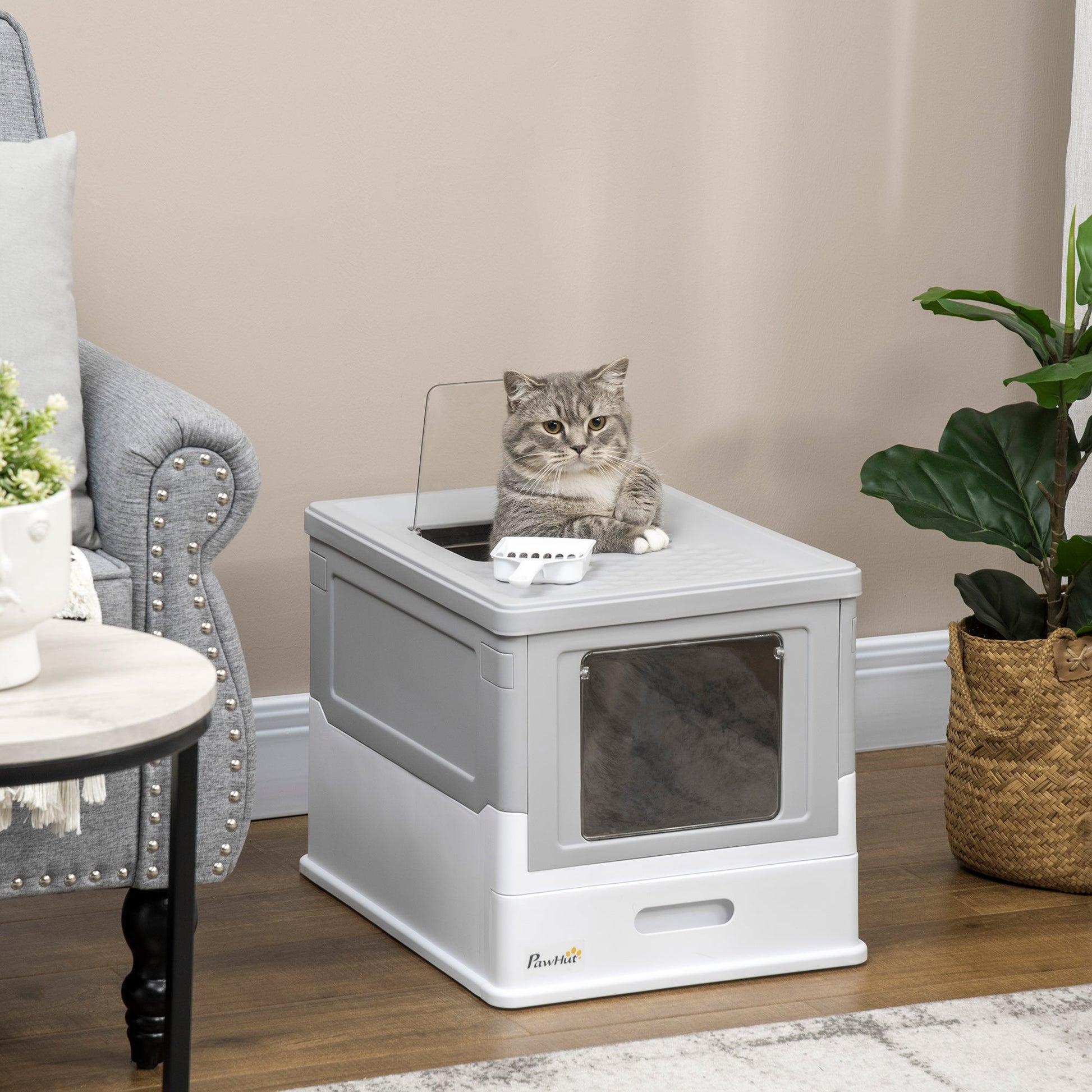 KFX-3643709 Enclosed Cat Litter Box with Dual Entry and Top Exit for Maximum Comfort and Cleanliness
