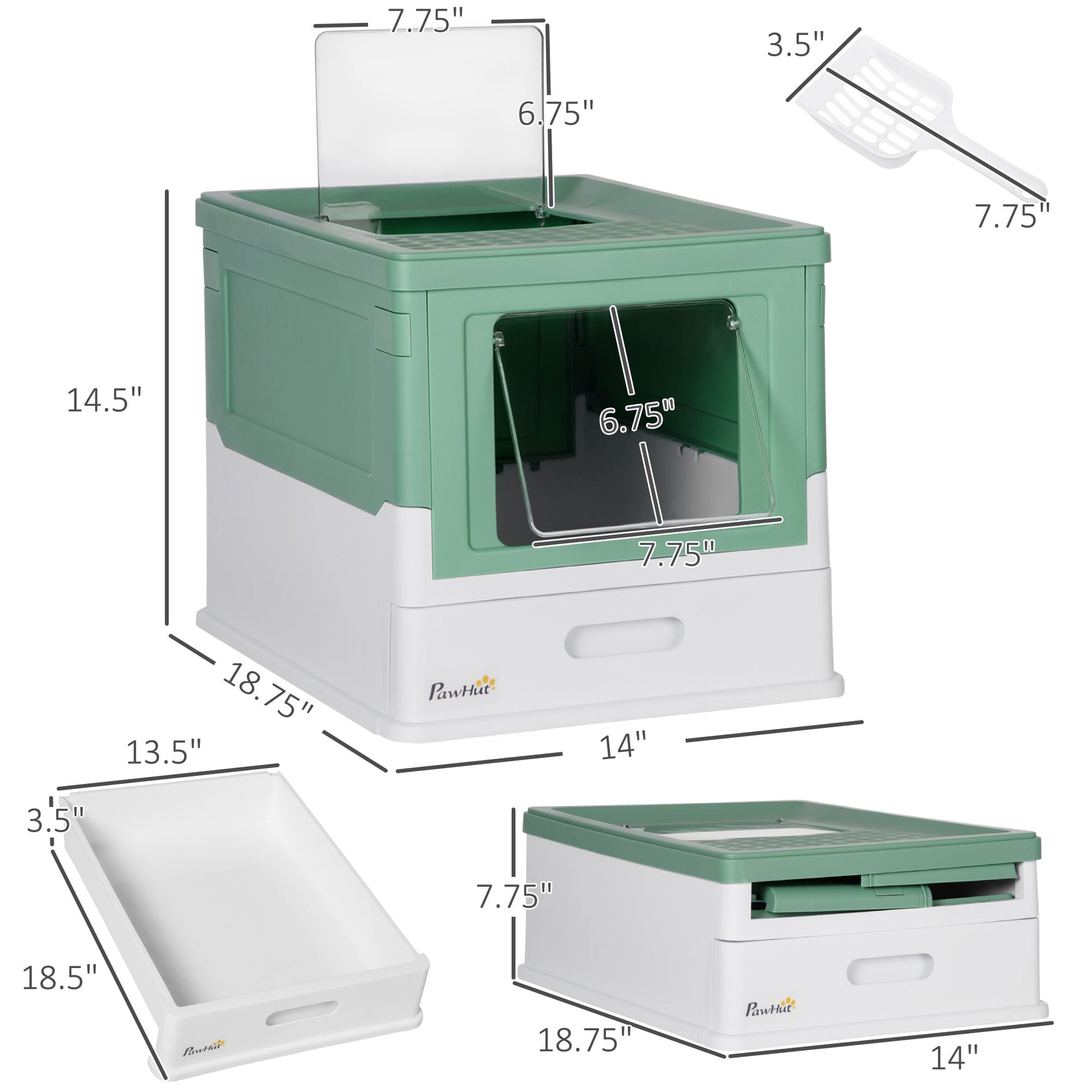 KFX-3643709 Enclosed Cat Litter Box with Dual Entry and Top Exit for Maximum Comfort and Cleanliness