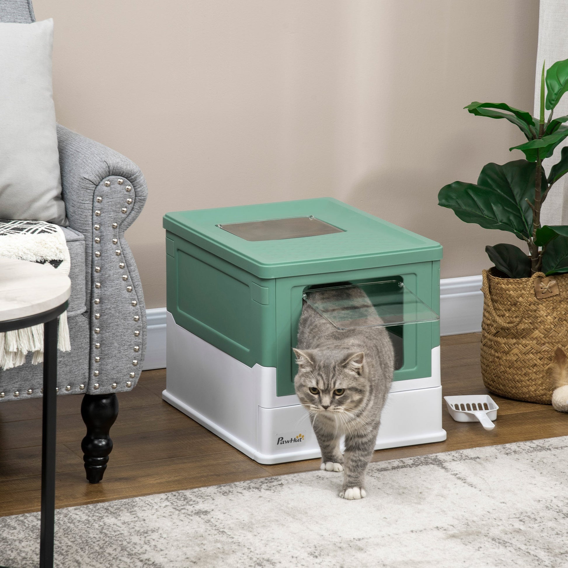 KFX-3643709 Enclosed Cat Litter Box with Dual Entry and Top Exit for Maximum Comfort and Cleanliness