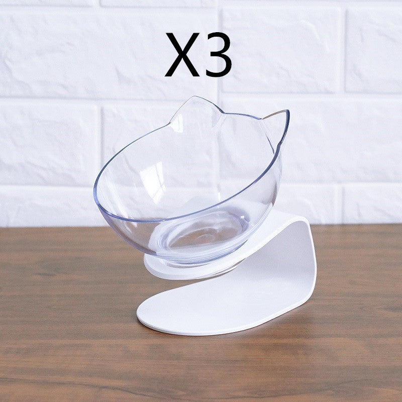 KFX-3644221 Elevated Non-Slip Double Cat Bowl with 15° Tilted Stand for Enhanced Neck Comfort