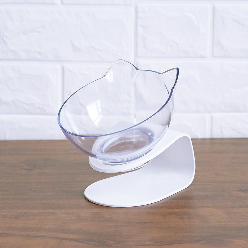 KFX-3644221 Elevated Non-Slip Double Cat Bowl with 15° Tilted Stand for Enhanced Neck Comfort