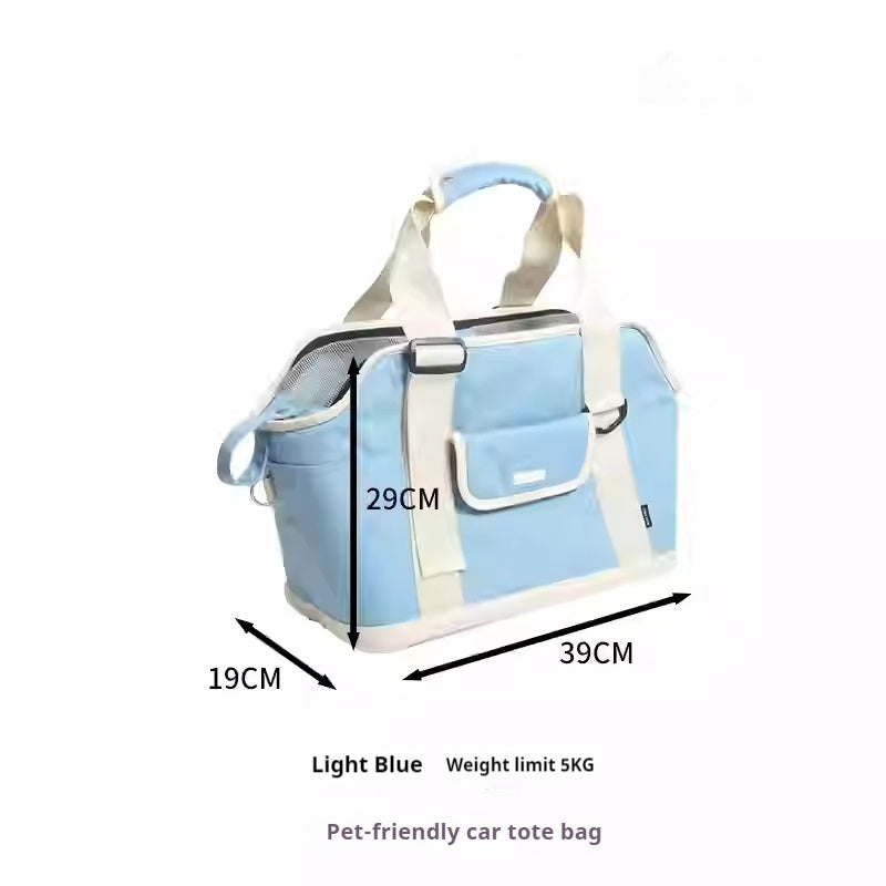 KFX-3644477 Light Blue Water-Repellent Outdoor Backpack for Small Dogs and Cats under 5kg