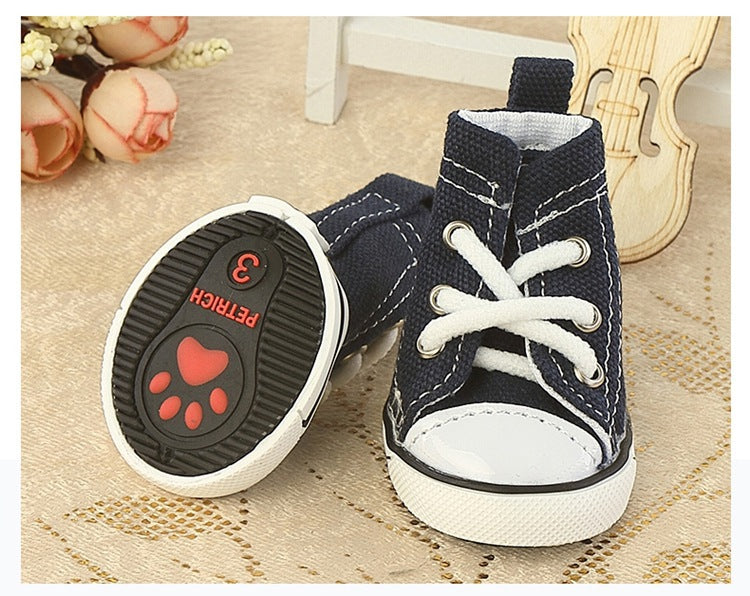 KFX-3644861 Denim Canvas Pet Shoes – Breathable and Comfortable in Blue and Pink