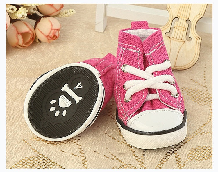 KFX-3644861 Denim Canvas Pet Shoes – Breathable and Comfortable in Blue and Pink