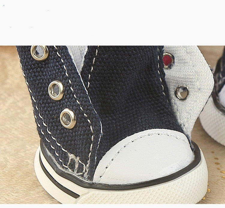 KFX-3644861 Denim Canvas Pet Shoes – Breathable and Comfortable in Blue and Pink