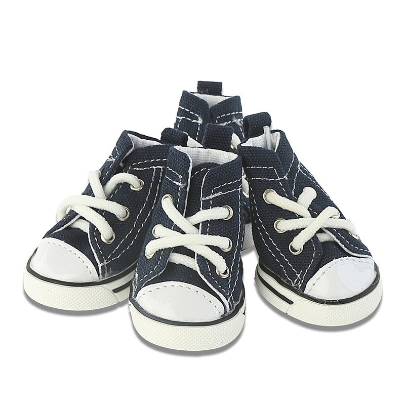 KFX-3644861 Denim Canvas Pet Shoes – Breathable and Comfortable in Blue and Pink