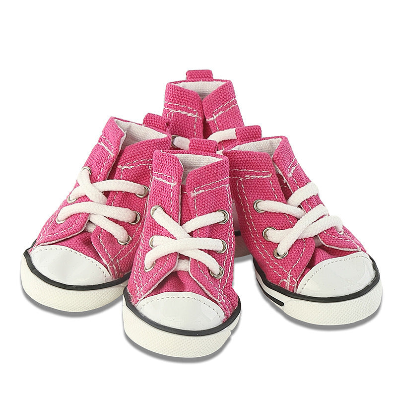 KFX-3644861 Denim Canvas Pet Shoes – Breathable and Comfortable in Blue and Pink