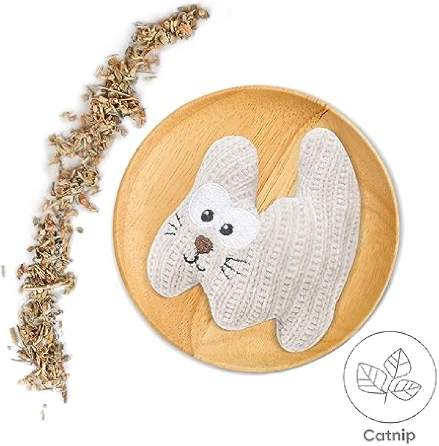 KFX-3645501 Catnip Plush Chew Toy with Bell for Kittens and Cats - Bite Resistant Teething Toy