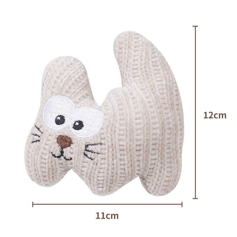 KFX-3645501 Catnip Plush Chew Toy with Bell for Kittens and Cats - Bite Resistant Teething Toy