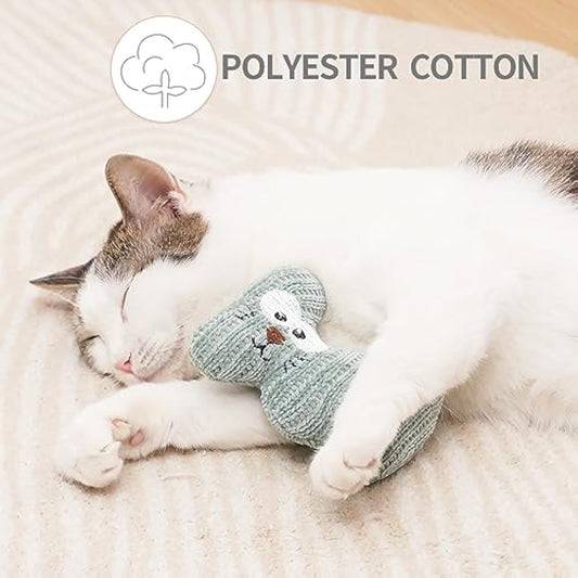 KFX-3645501 Catnip Plush Chew Toy with Bell for Kittens and Cats - Bite Resistant Teething Toy