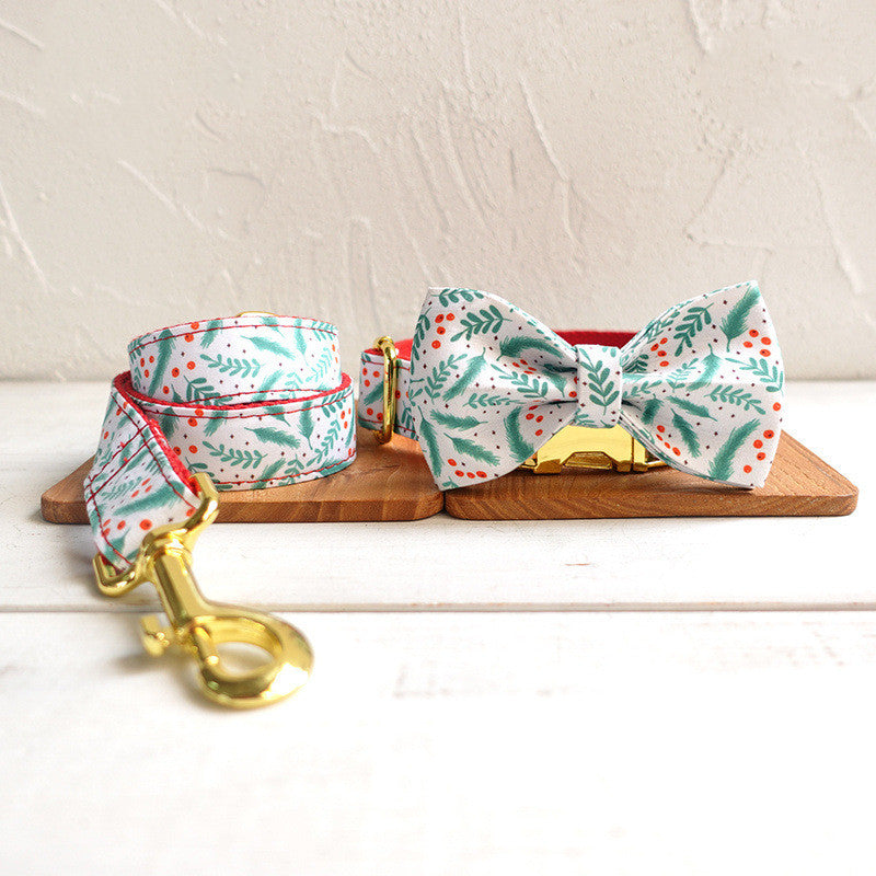 KFX-3646013 Durable Christmas-Themed Dog Collar with Towing Rope for Maximum Comfort