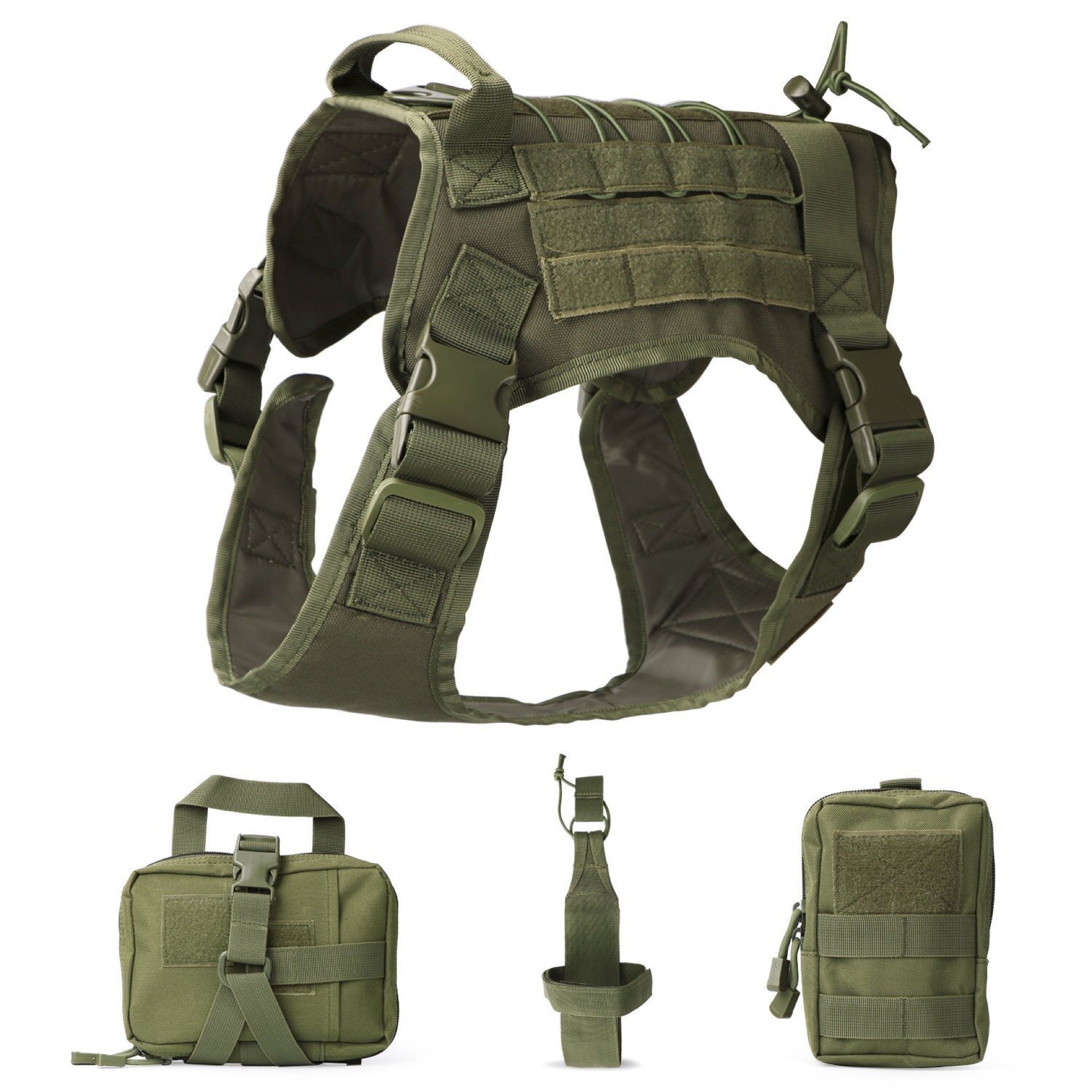 KFX-3647293 Tactical Outdoor Dog Vest Suit with Strap, Rope, Kettle Bag, Ambulance Bag, and Backpack