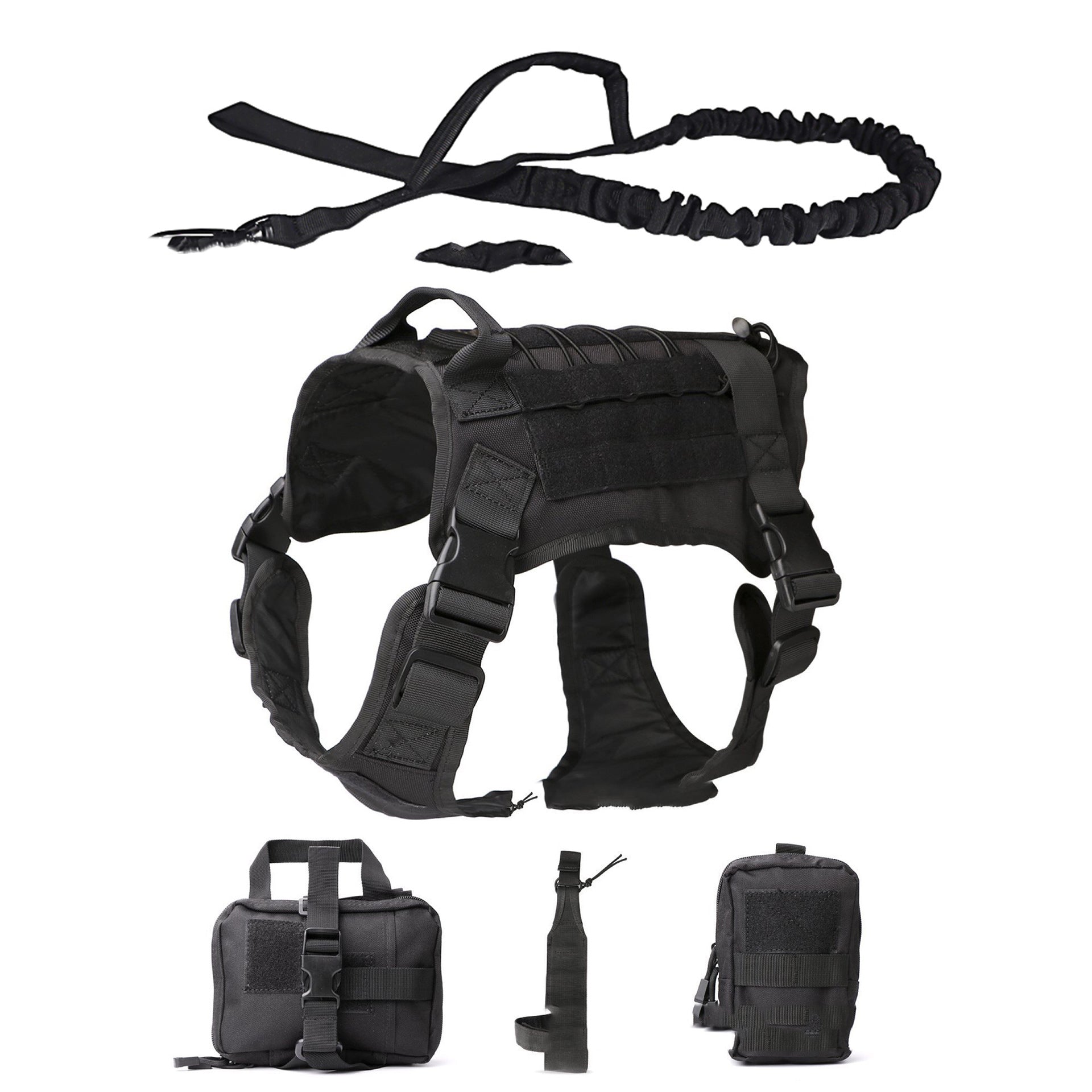 KFX-3647293 Tactical Outdoor Dog Vest Suit with Strap, Rope, Kettle Bag, Ambulance Bag, and Backpack